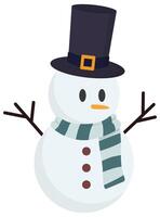 Snowman icon flat style isolated on white background. vector