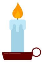 Candle flat icon isolated on white background. vector