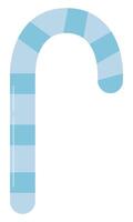 Blue candy cane flat icon isolated on white background. vector