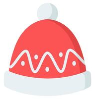 Winter hat icon in flat design isolated on white background. vector