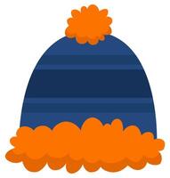 Winter hat icon in flat design isolated on white background. vector