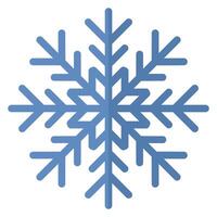 Blue snowflake in flat icon isolated on white background. vector