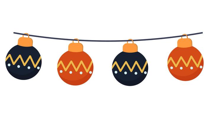Flat icon of christmas lights bulbs isolated on white background.