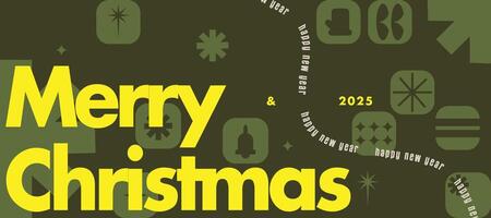 Merry Christmas Modern Geometric Design for Festive Celebrations Abstract New 2025 Trendy Design Style vector