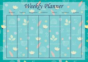 Weekly planner list worksheet design template. Blank printable goal setting sheet vector