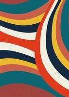 Abstract mid century poster with geometric shapes. Modern liquid boho minimalist art vector