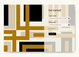 Flat design log in landing page. Login form user interface template vector