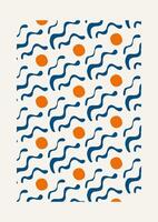 Minimalist poster flat geometric art. Vintage retro bauhaus design vector