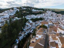 Aerial View of Setenil de las Bodegas with Rock Overhangs in Spain photo