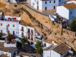 Aerial View of Setenil de las Bodegas with Rock Integrated Architecture photo