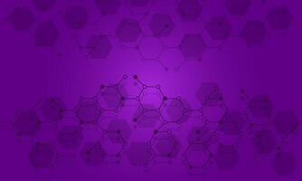 Hexagonal purple background with process flow chart vector