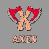logo two axes with shadow vector