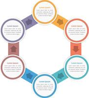 Circle diagram infographic template with six steps or options, workflow, process vector