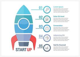 StartUp infographics with five steps vector