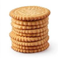 Stack of cookies isolated on white photo