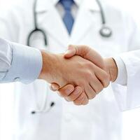 two doctors shaking hands close up photo