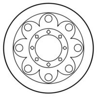 Line Art of a Circular Lunar Calendar with Intricate Details vector