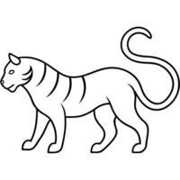 Sleek Line Drawing of a Zodiac Tiger with Dynamic Lines vector