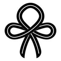 Tied Wishing Ribbon in a Decorative Knot on White Background vector