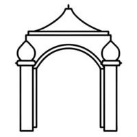 Simple Line Art of a Traditional Archway with Elegant Details vector