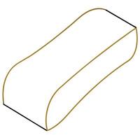 Minimalist Gold Ingot Outline with Curved Lines on White Background vector