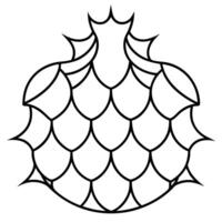Single Dragon Scale with Intricate Line Patterns vector