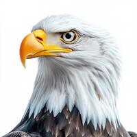American Bald Eagle isolated on white photo