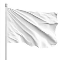 blank white flag isolated on white background photo