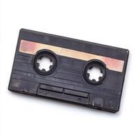old audio tape cassette, isolated on white photo