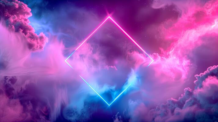 Abstract Futuristic Backgrounds Illuminated by Vibrant Neon Lights