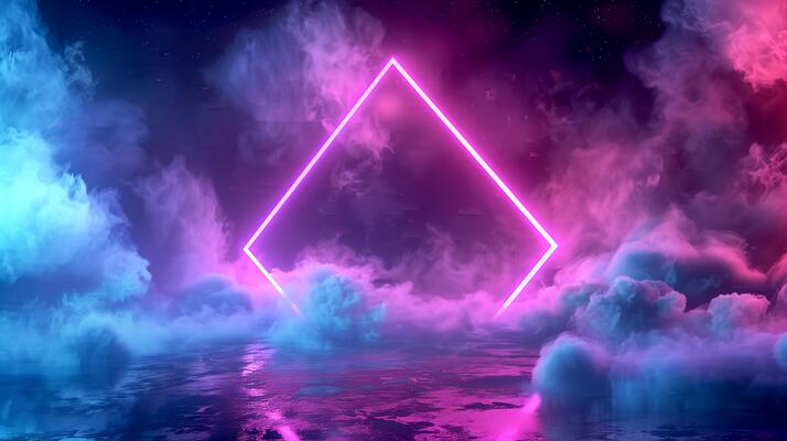 Abstract Futuristic Backgrounds Illuminated by Vibrant Neon Lights