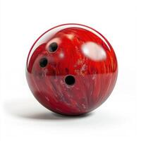 red bowling ball isolated on white photo