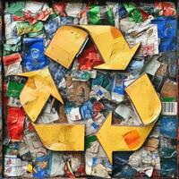 Eco concept with recycling symbol photo