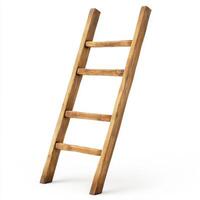 Herringbone ladder isolated on white photo