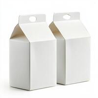 milk cartons isolated on white background photo