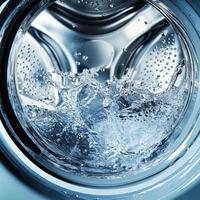 Washing machine close up background photo