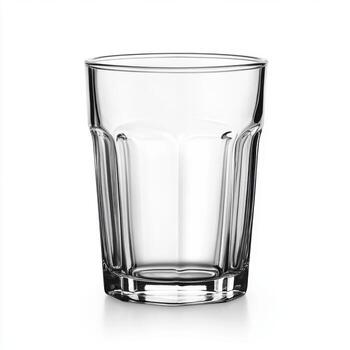 vacío transparente vaso en el blanco antecedentes foto