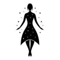 Feminine Silhouette Surrounded by Sparkles vector