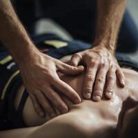 A person getting an acupressure massage photo