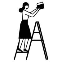 Woman Reaching for Book vector