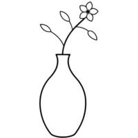 Single Plum Blossom Branch in a Minimalist Vase vector