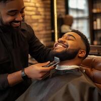 the man is in a barbershop photo