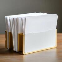 file folder with empty white papers photo