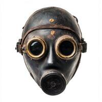 Vintage gas mask on white background photo