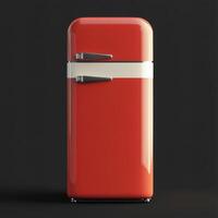 Modern Refrigerator isolated on black photo