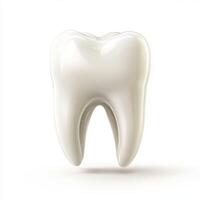 A single, clean, and perfectly shaped white tooth isolated on a pure white background photo