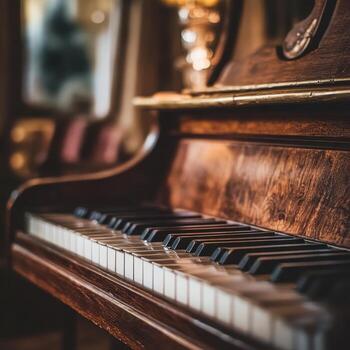 antiguo piano llaves cerca arriba foto