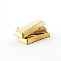 The gold bars are gleaming with a smooth, polished surface that reflects soft light, showing intricate details and a lifelike shine. photo