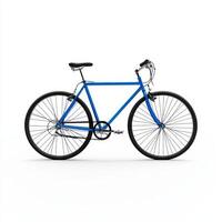 stylish blue bicycle isolated on a pure white background photo