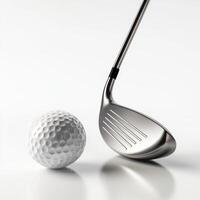 golf club and golf ball, isolated on a pure white background photo
